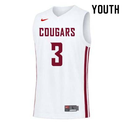 Youth #3 Robert Franks Washington State Cougars College Basketball Jerseys Sale-White - Click Image to Close